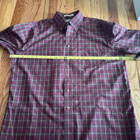 L.L. Bean Plaid Red/Green Button Down Shirt - Size Large - Wrinkle Resistant - Picture 4 of 8